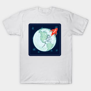 Cute Space Stamp T-Shirt